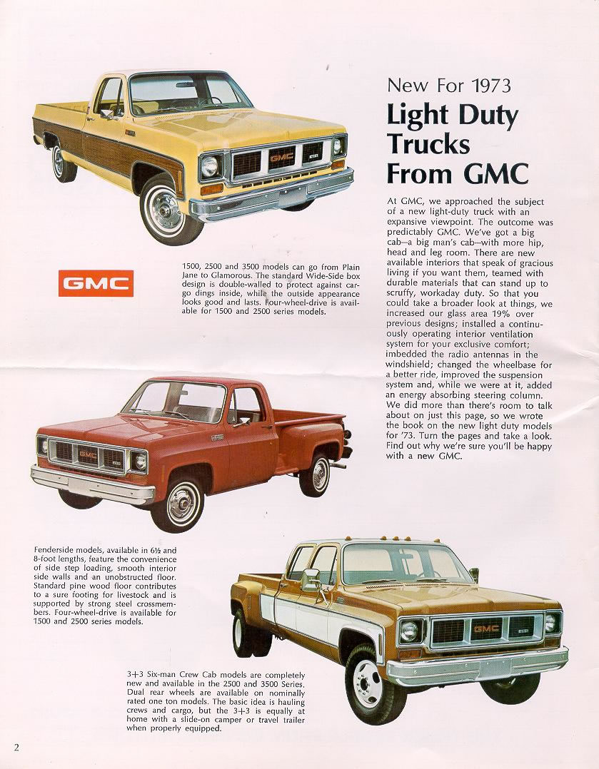 1973 Chevrolet And Gmc Truck Brochures 1973 Gmc Pickups And Suburbans